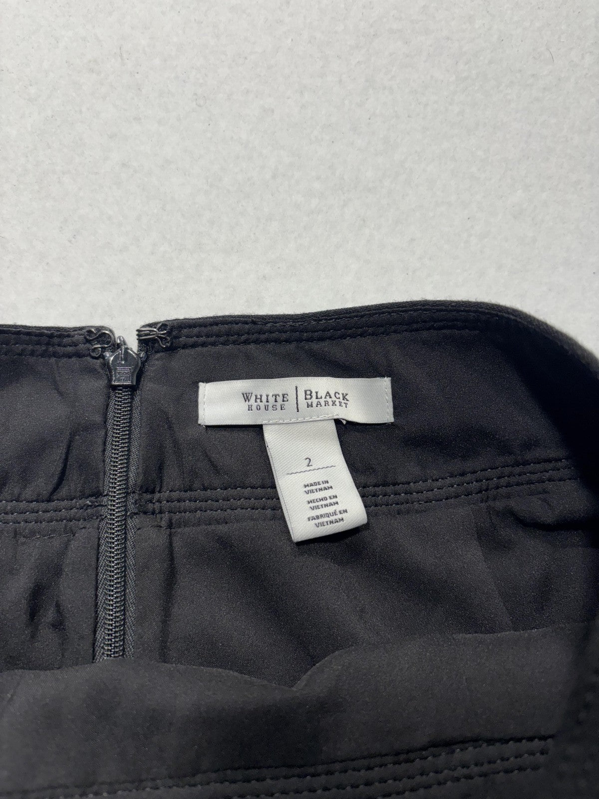 White House Black Market Skirt Womens 2 Black Stretch Pencil Knee Length Work