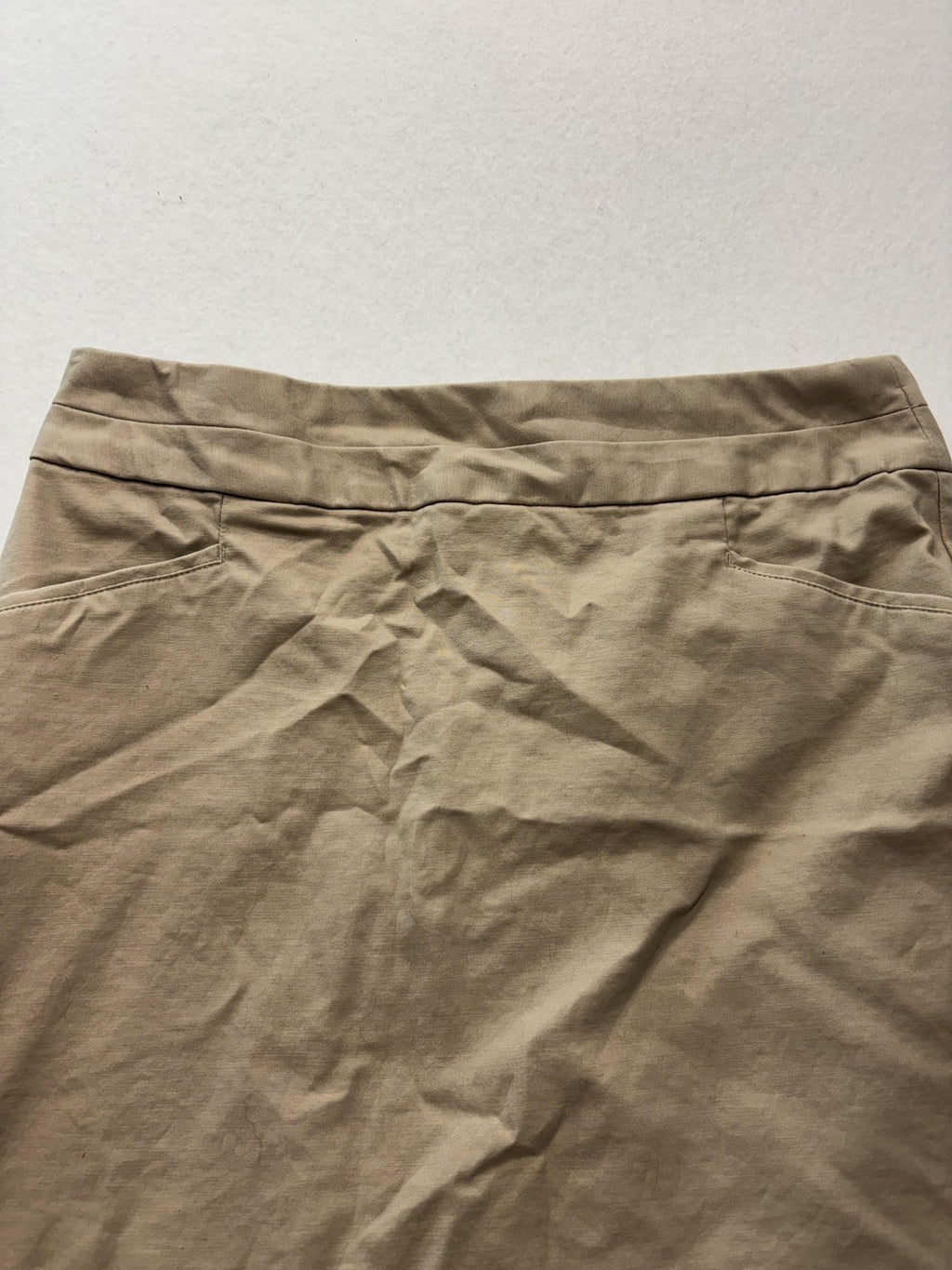 Banana Republic Skirt Womens 4 Beige Stretch Twill Knee Length Pencil Work