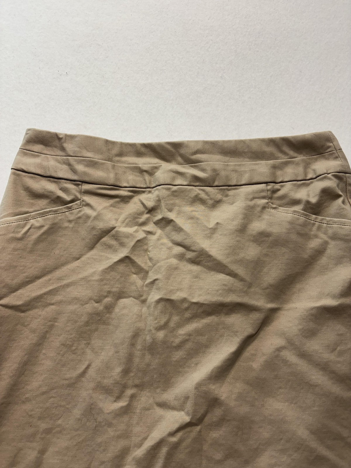 Banana Republic Skirt Womens 4 Beige Stretch Twill Knee Length Pencil Work
