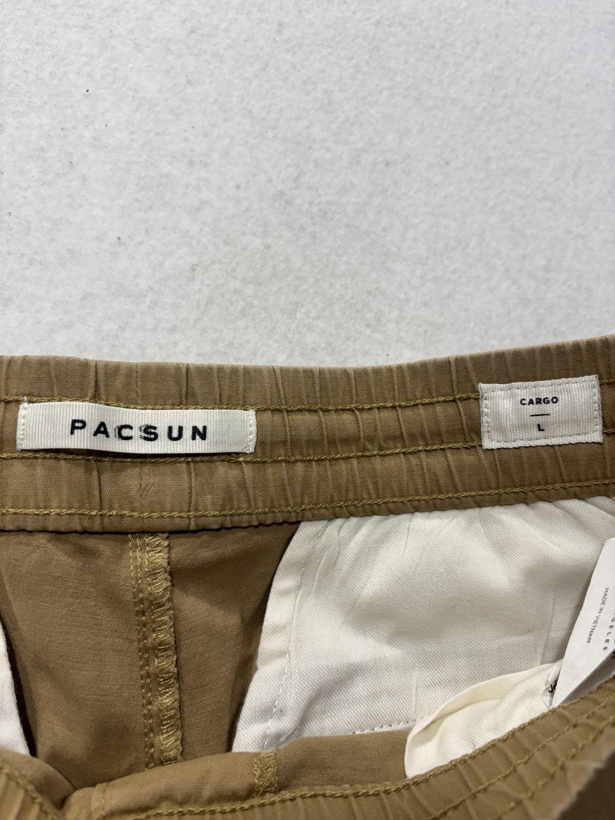 PacSun Cargo Pants Mens 34x32 Beige Slim Tapered Elastic Waist Jogger 133BT107