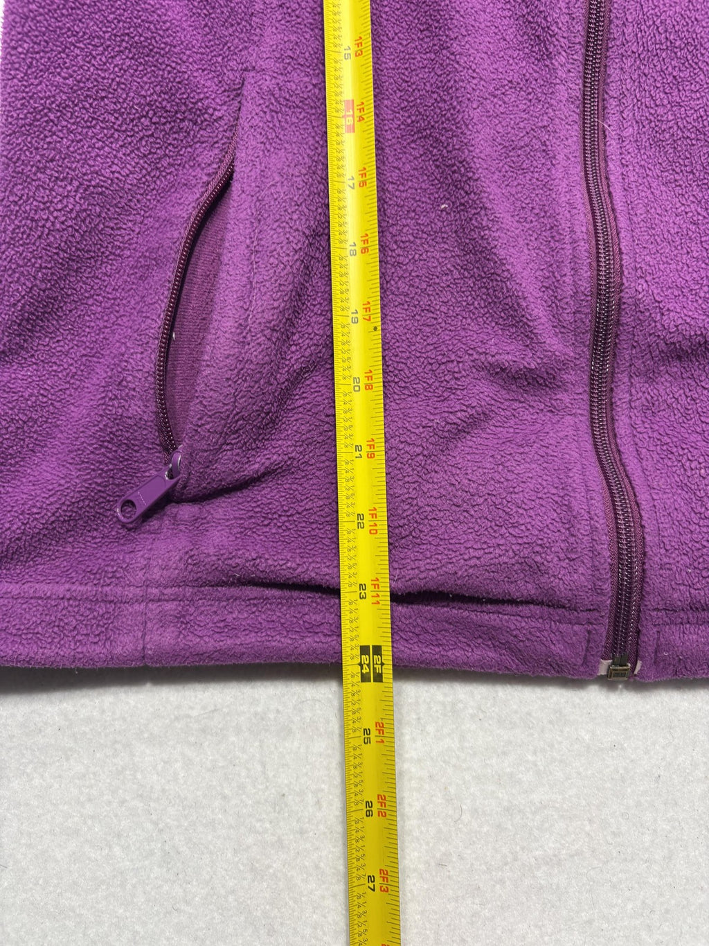 Columbia Jacket Womens Large Purple Fleece Full Zip Stand Collar Pockets Outdoor