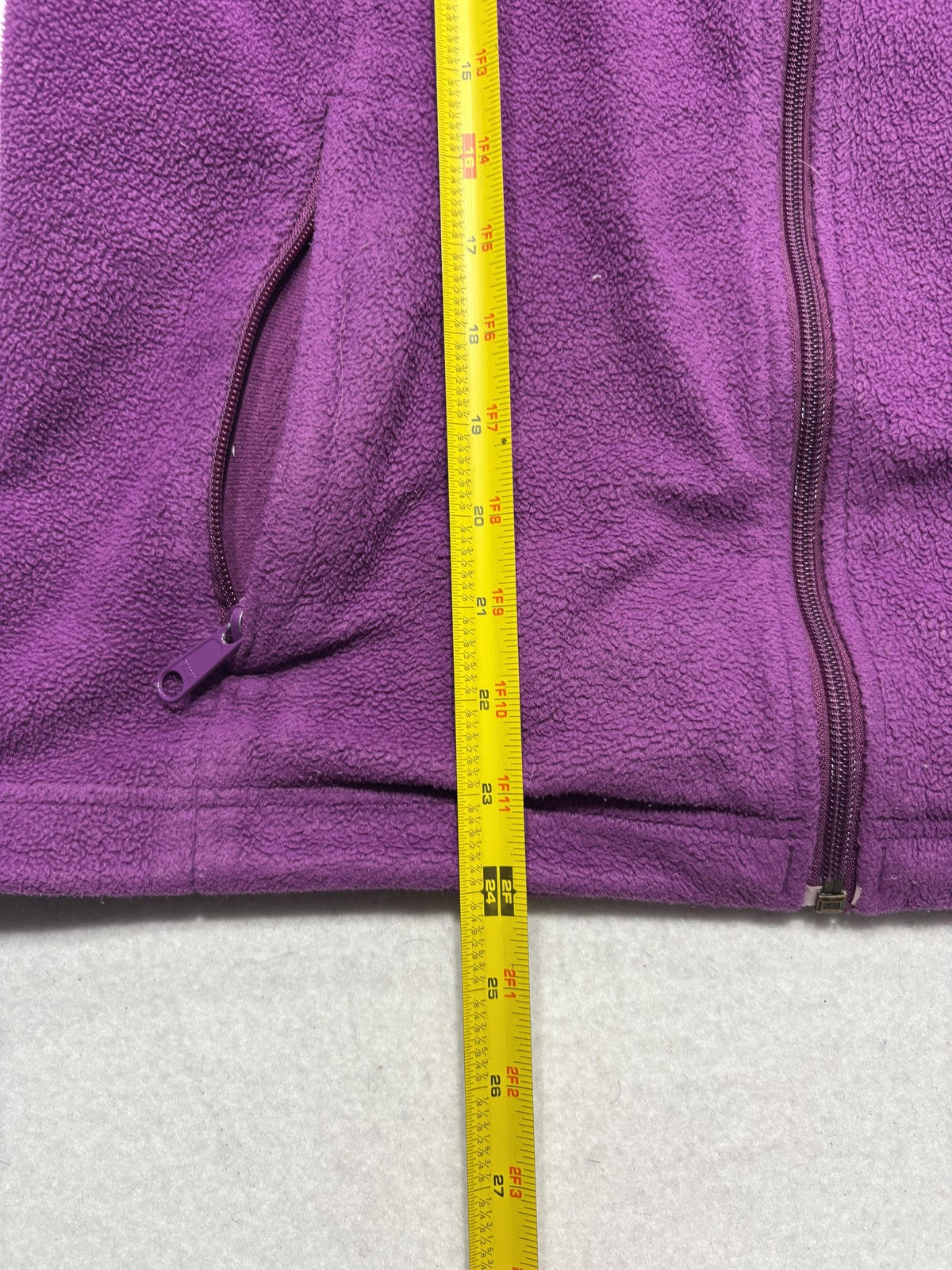 Columbia Jacket Womens Large Purple Fleece Full Zip Stand Collar Pockets Outdoor