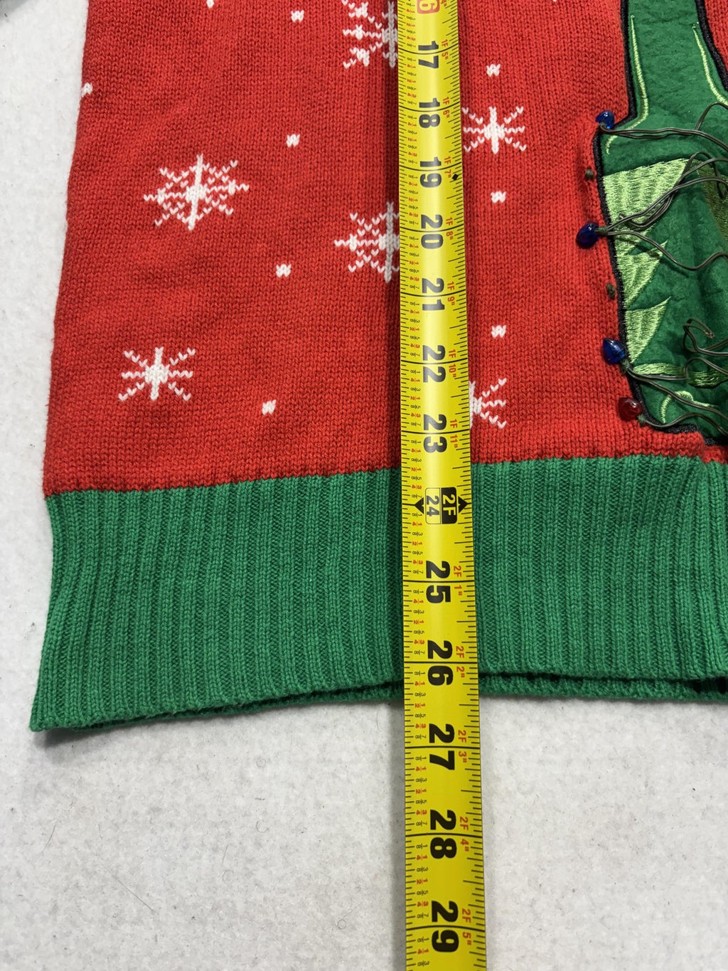 Spencer's Sweater Mens Large Red Green Beer Christmas Ugly Light Up Pullover