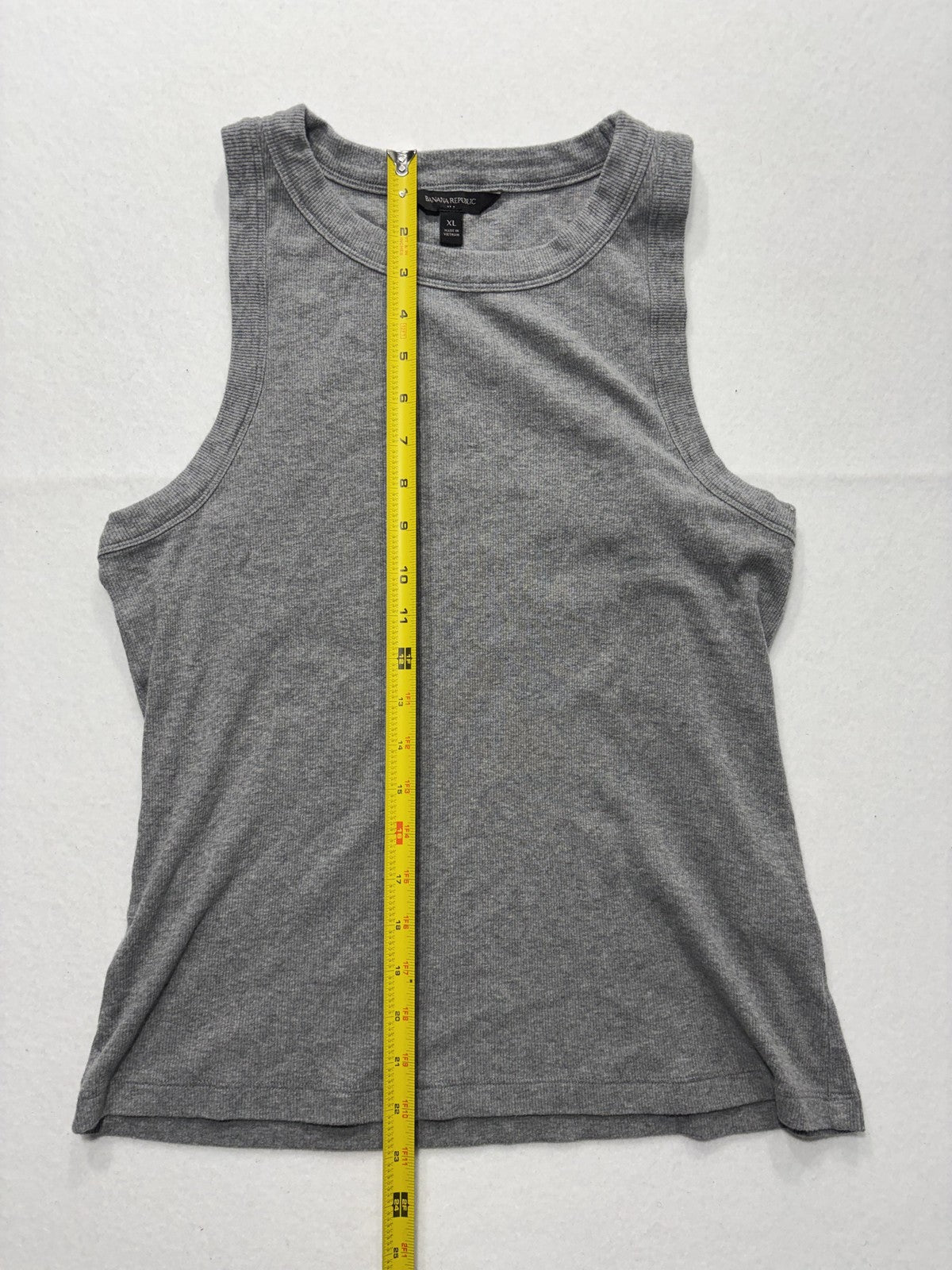 Banana Republic Tank Top Womens XL Gray Ribbed Knit Basic Summer Casual