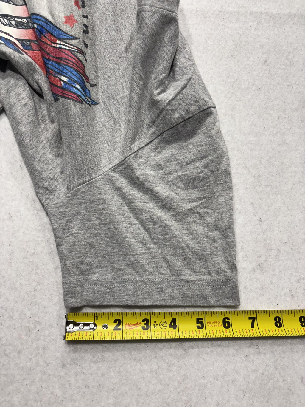 Bella Canvas Mens Medium Gray American Babe Patriotic Wings Graphic Tee Shirt