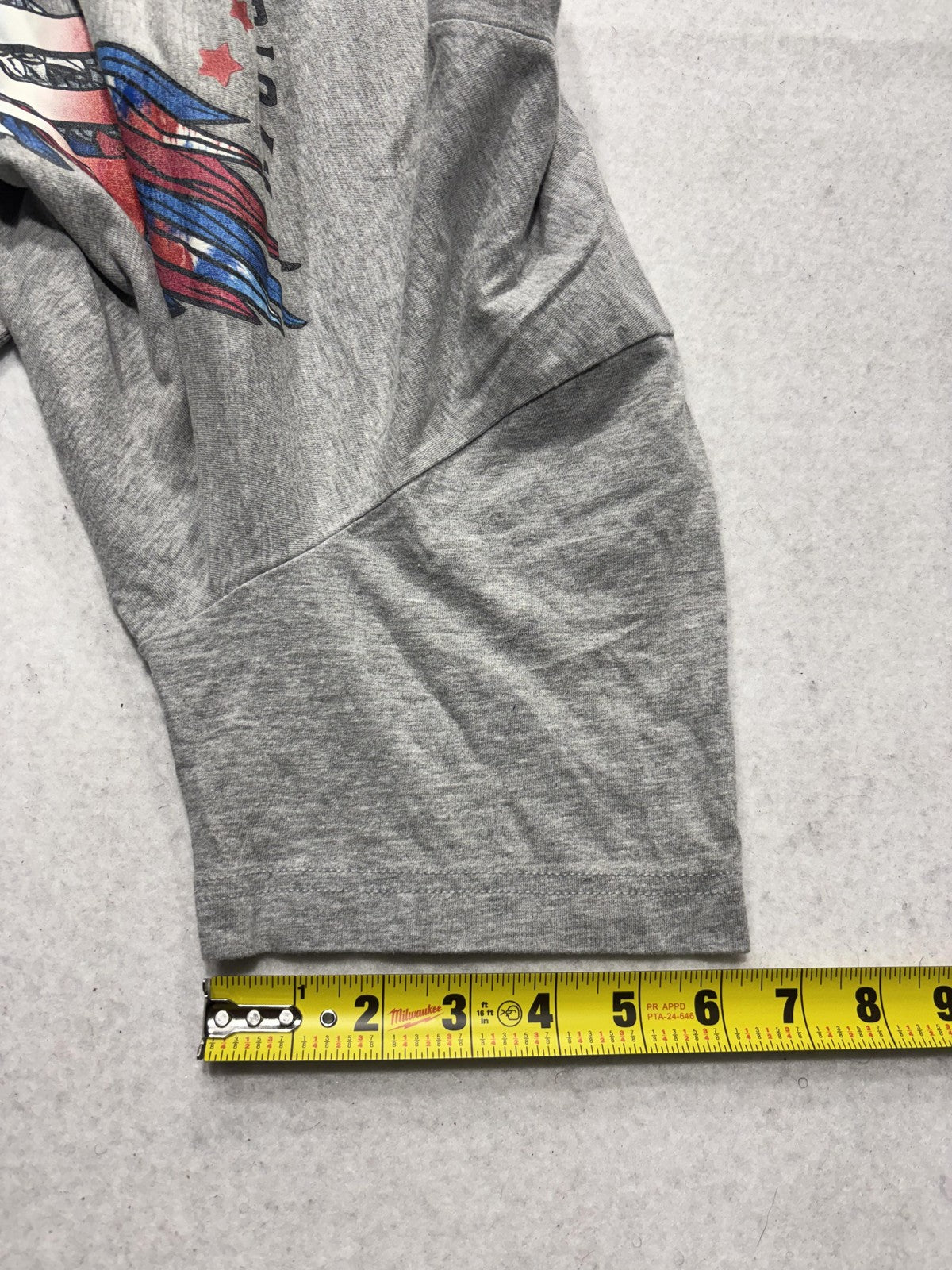 Bella Canvas Mens Medium Gray American Babe Patriotic Wings Graphic Tee Shirt