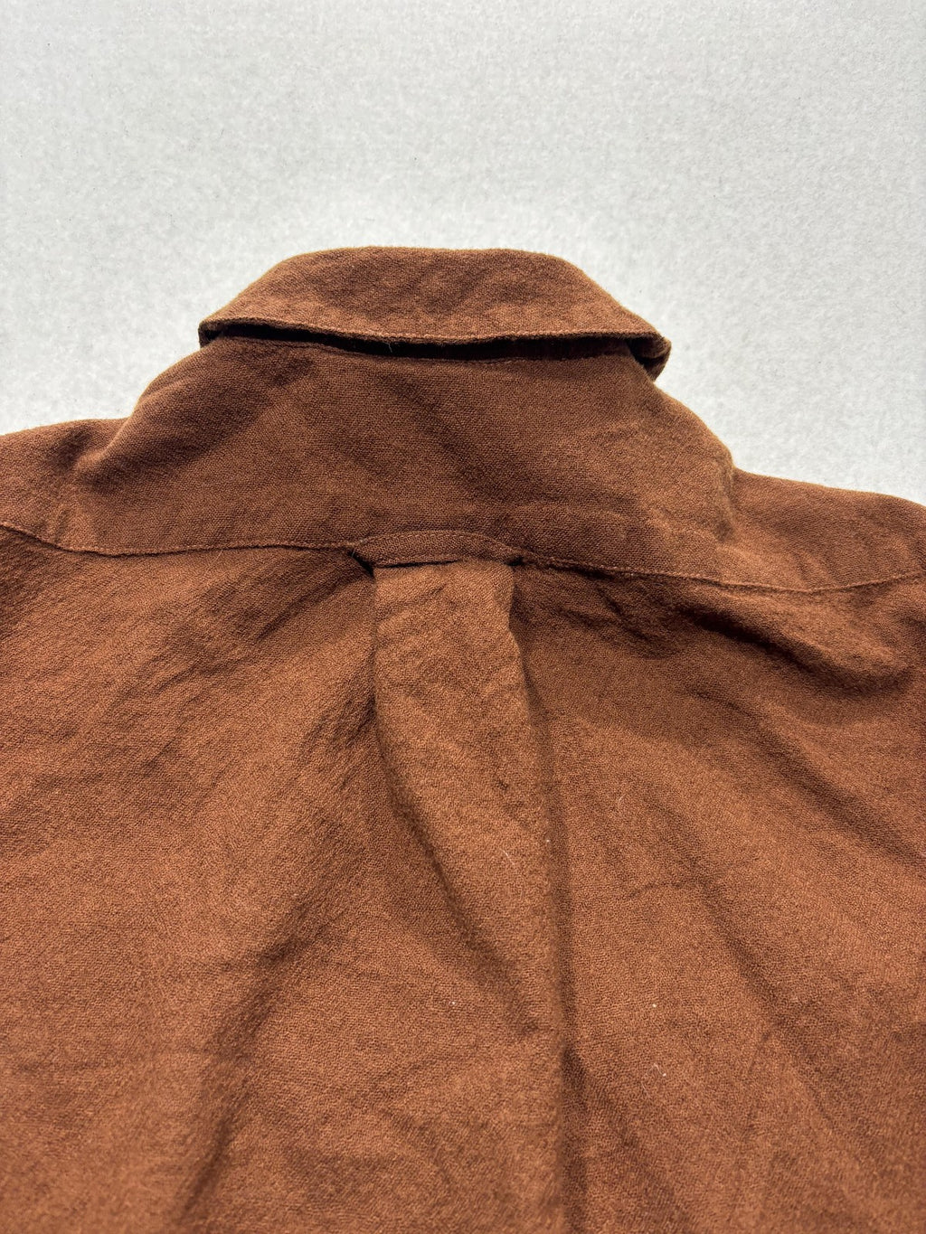 Sakowitz Vintage Brown Wool Button Front Collared Shirt Womens 8 Long Sleeve Top