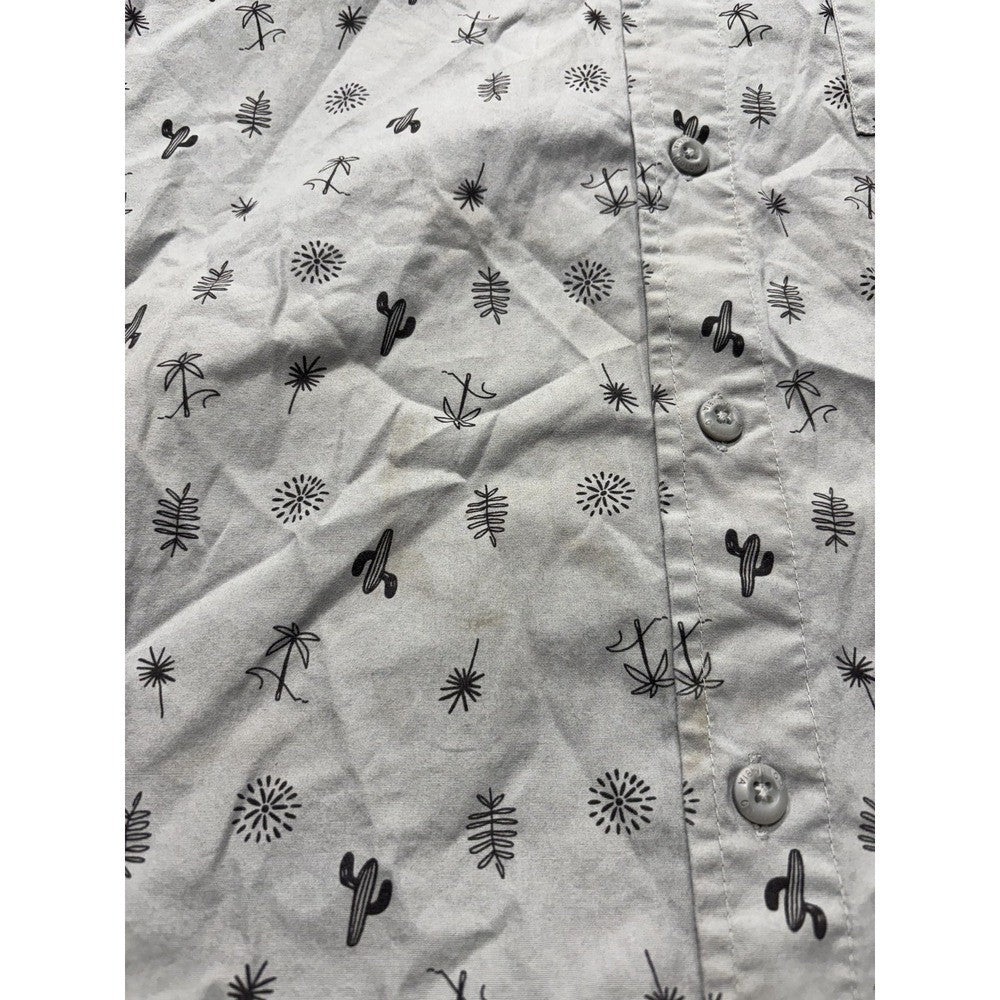 Columbia Shirt Mens Large Gray Desert Print Short Sleeve Button Up Cotton XM8259