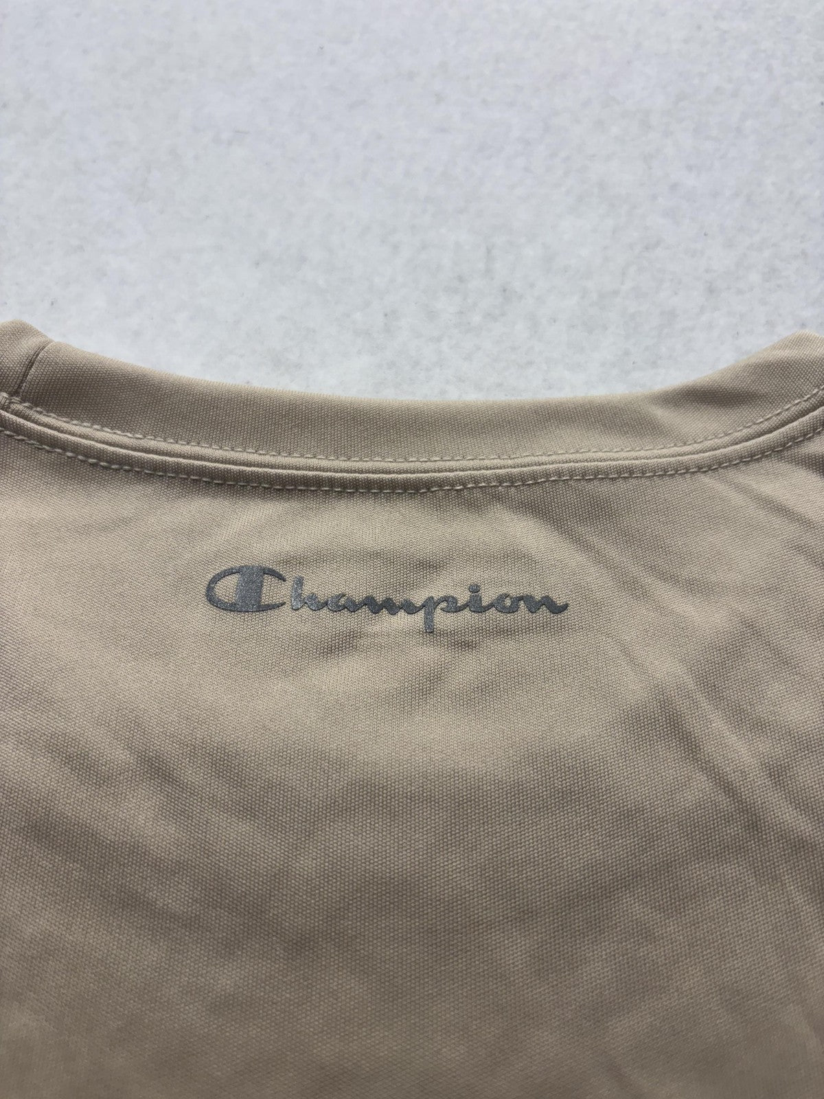 Champion Performance Shirt Mens Medium Beige Short Sleeve Athletic CW22 T-Shirt