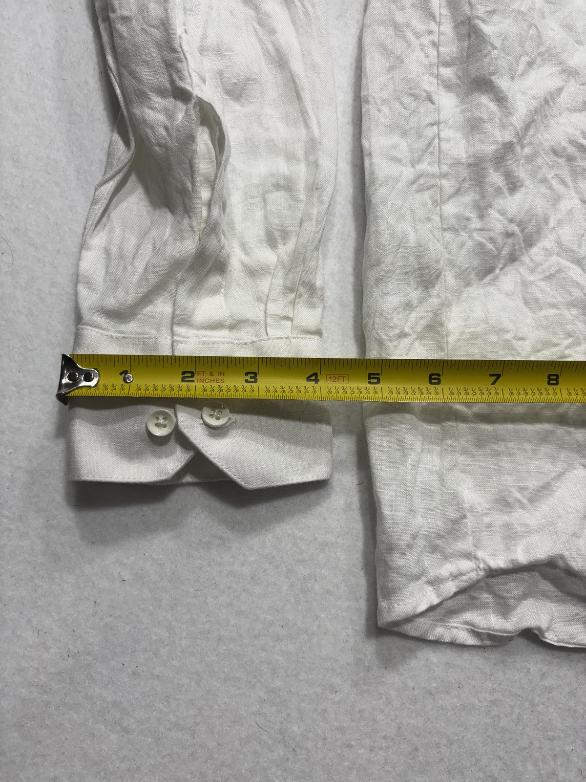 X Amiani Shirt Mens XL White Linen Long Sleeve Button Up Lightweight Casual