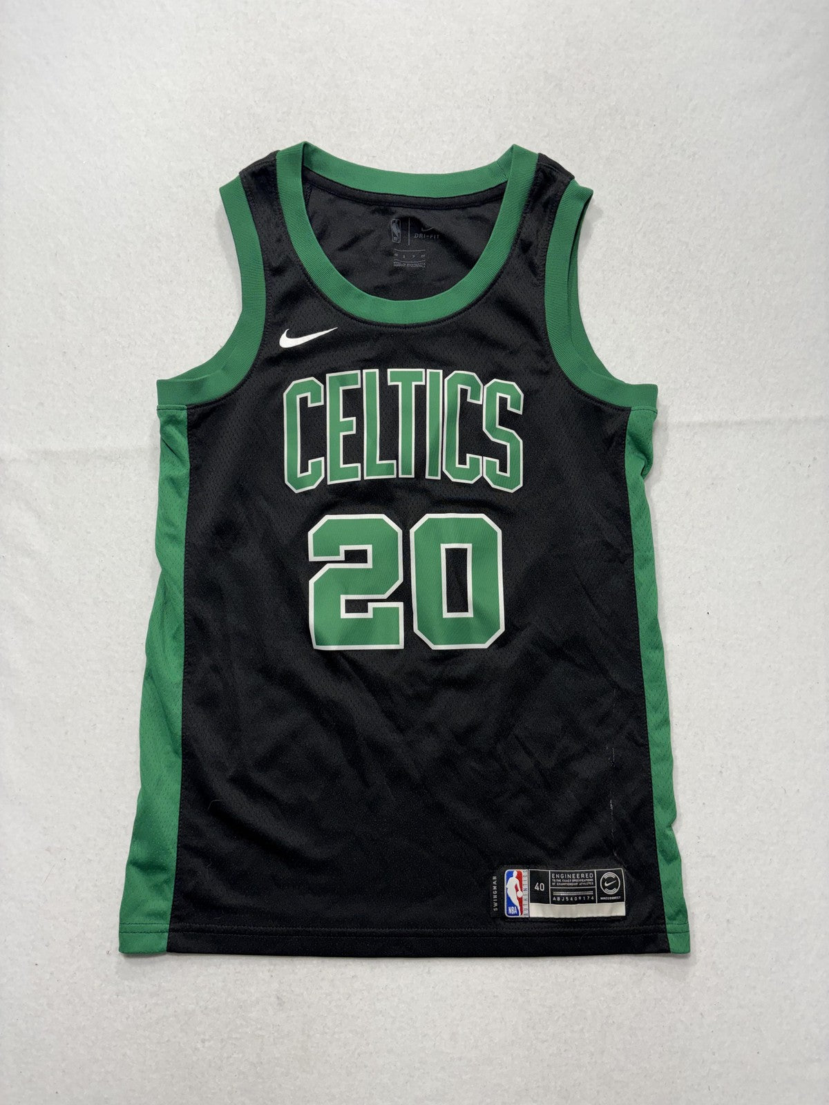 Boston Celtics Jersey Mens 40 Black NBA Nike Gordon Hayward 20 Swingman