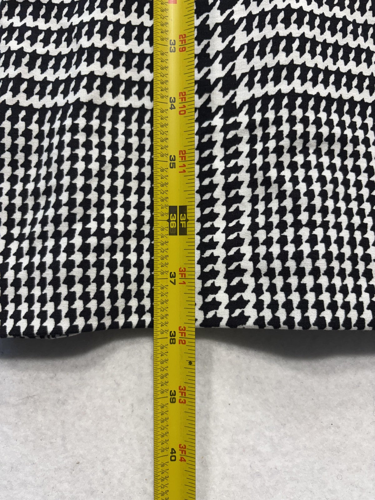 Talbots Dress Womens 14 Black Houndstooth Boat Neck 3/4 Bell Sleeve Sheath Knit