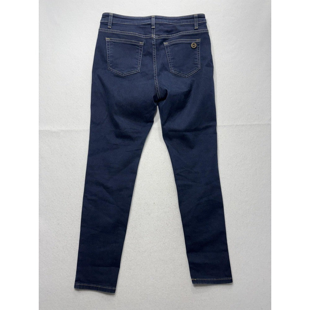 Michael Kors Izzy Skinny Jeans Womens 10 Blue Dark Wash Mid Rise Stretch 32x28