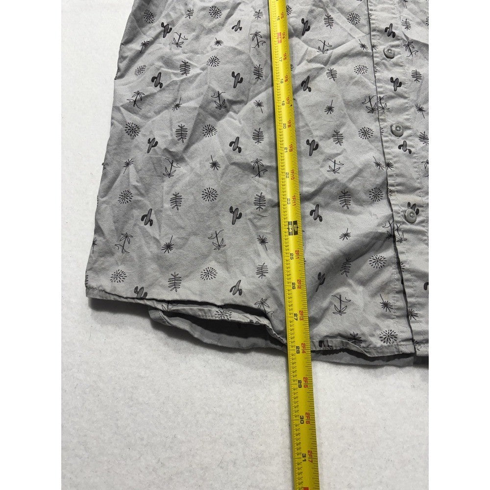Columbia Shirt Mens Large Gray Desert Print Short Sleeve Button Up Cotton XM8259