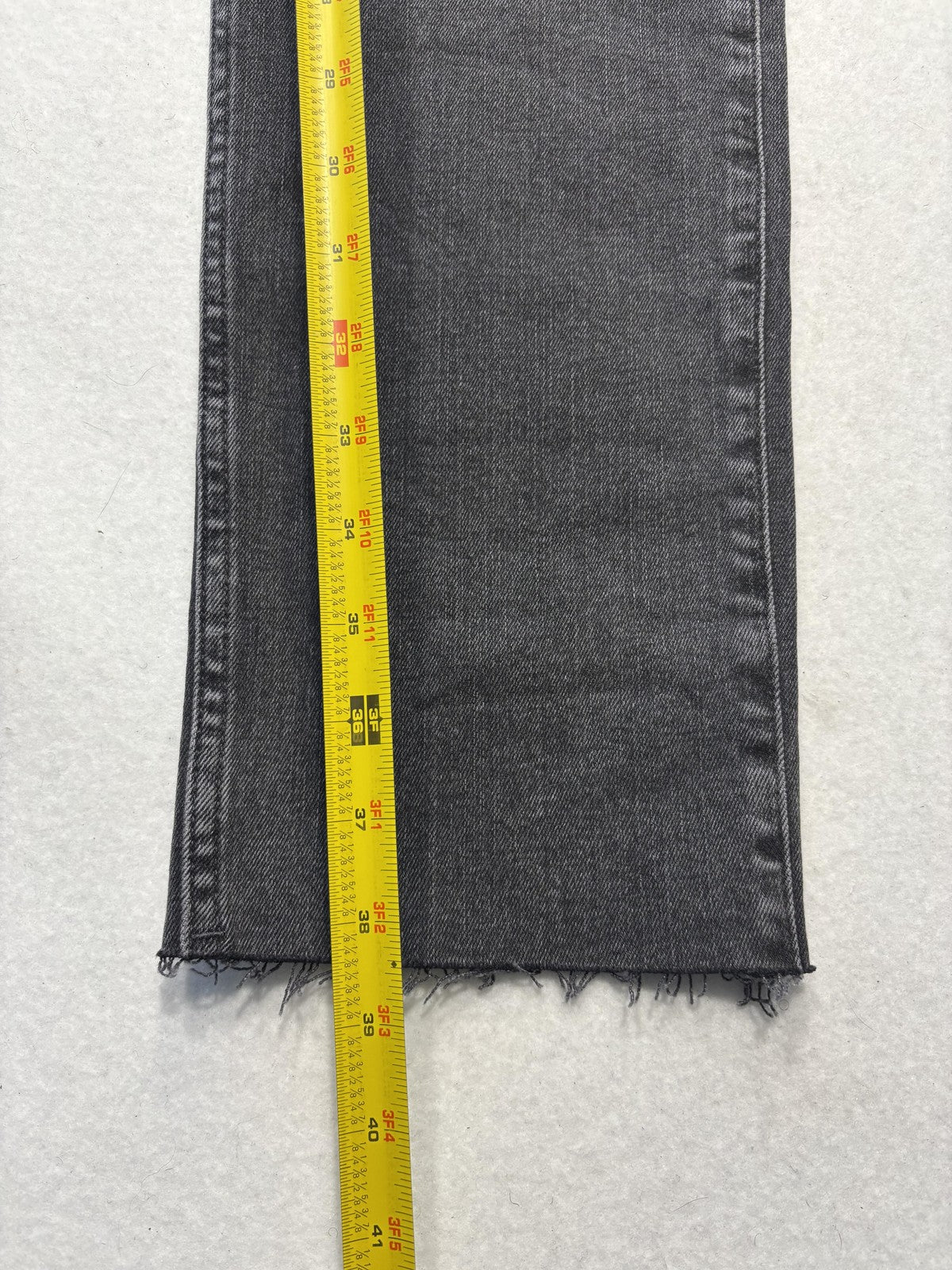 Madewell Jeans Womens 30 Charcoal Wash Mid Rise Stovepipe Raw Hem Stretch 30x28