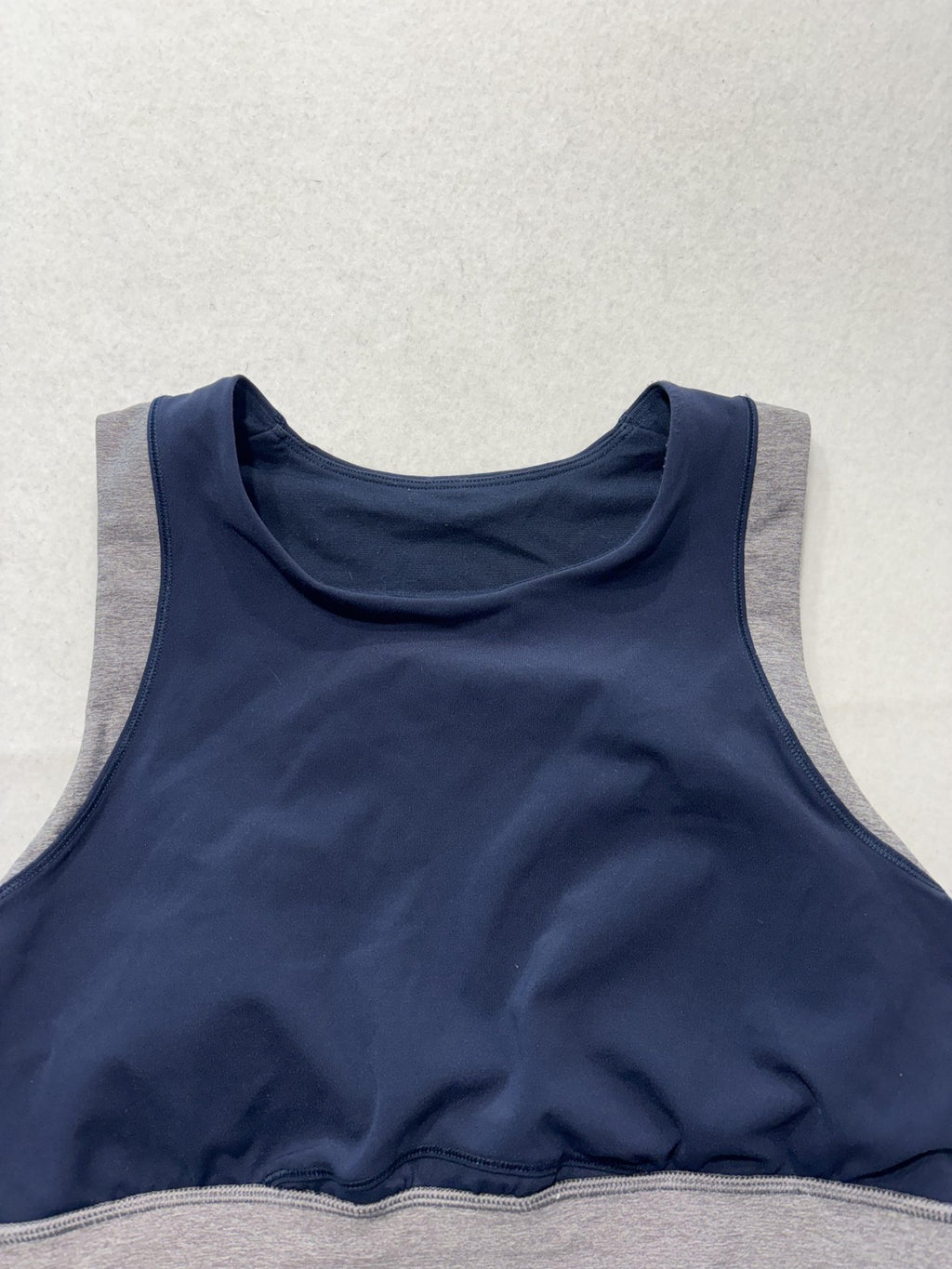 Lululemon Sports Bra Womens 10 Blue Gray Yellow Colorblock Medium Support