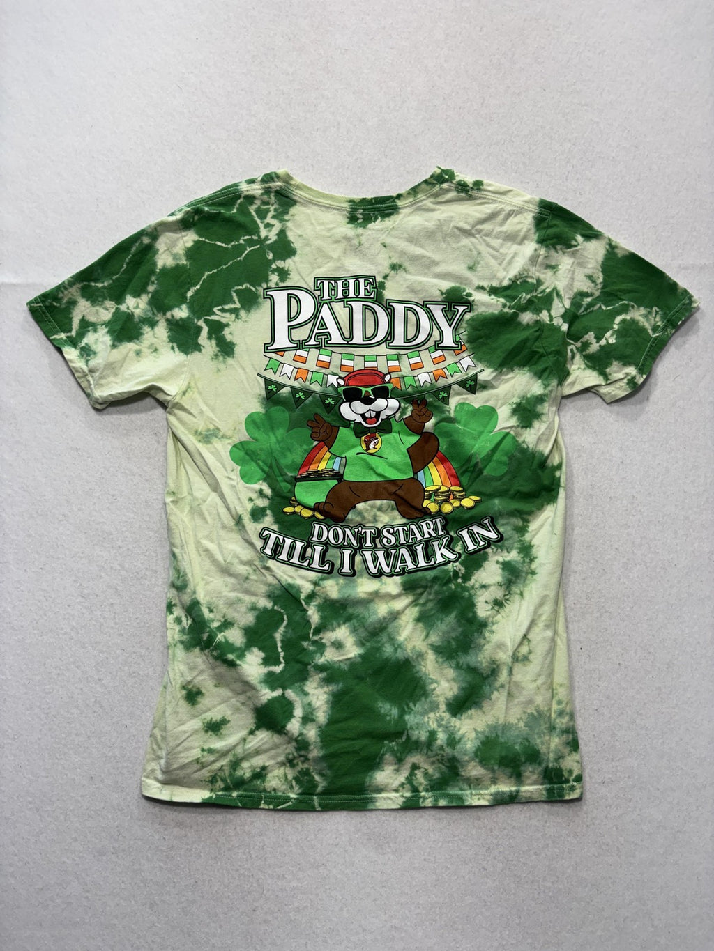 Buc-ee's Shirt Mens Medium Green Tie Dye The Paddy St Patricks Day Graphic Tee