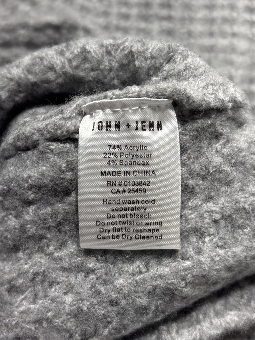 John + Jenn Sweater Womens XL Gray Turtleneck Waffle Knit Cape Poncho Layering