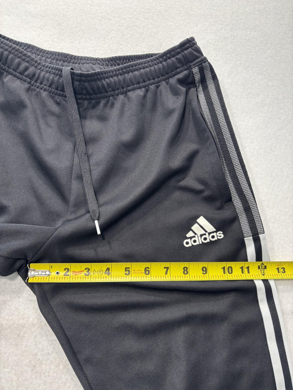 Adidas Track Pants Mens Medium Black AEROREADY Elastic Waist Side Stripe
