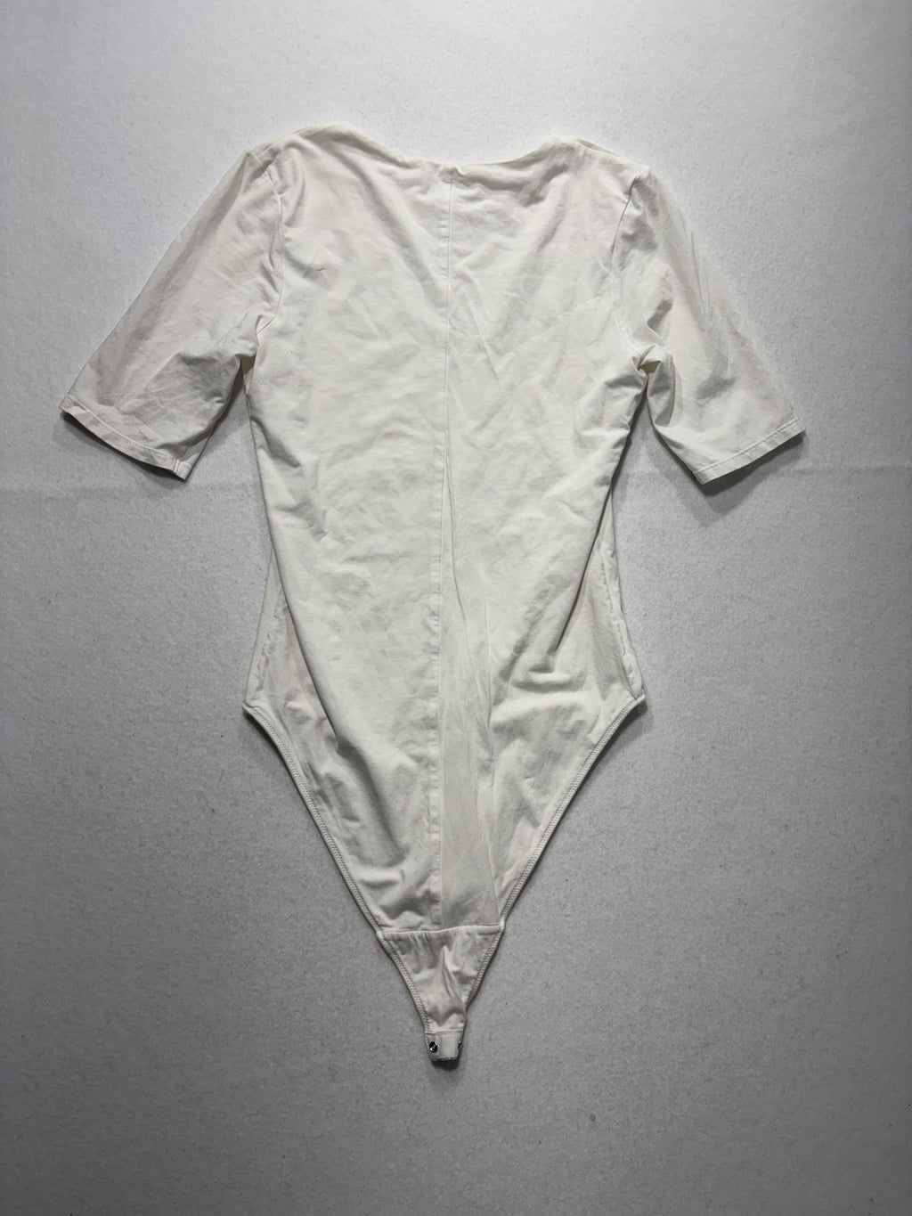 Everlane Bodysuit Womens Medium White Supima Cotton Jersey Short Sleeve Thong