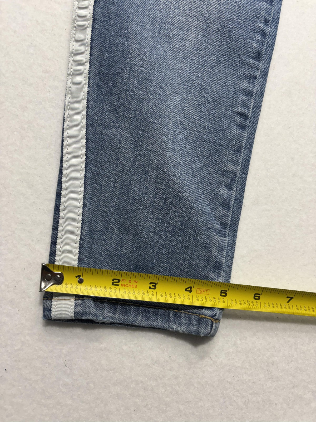 Banana Republic Jeans Womens 28 Blue Wash Mid Rise Skinny Crop Stripe 28x27.5