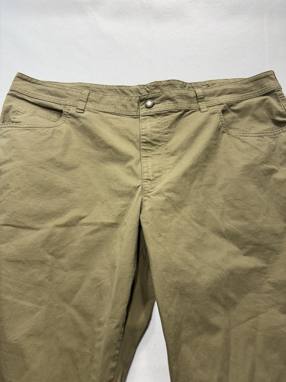 Columbia Khaki Pants Mens 40x34 Green Regular Fit Canvas Stretch Casual Outdoor