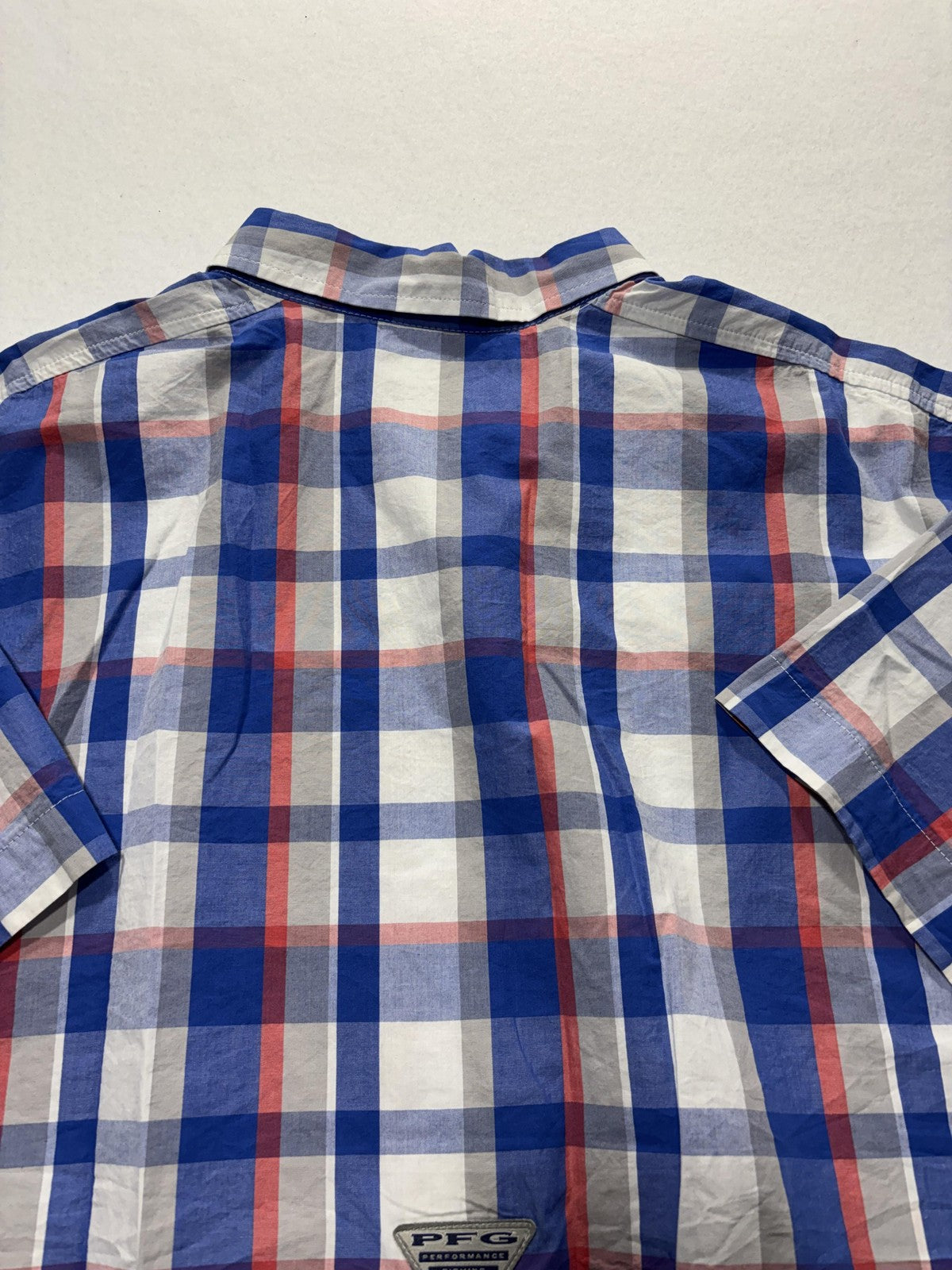 Columbia PFG Super Bonehead Shirt Mens 2XL Blue Short Sleeve Fishing Button Up
