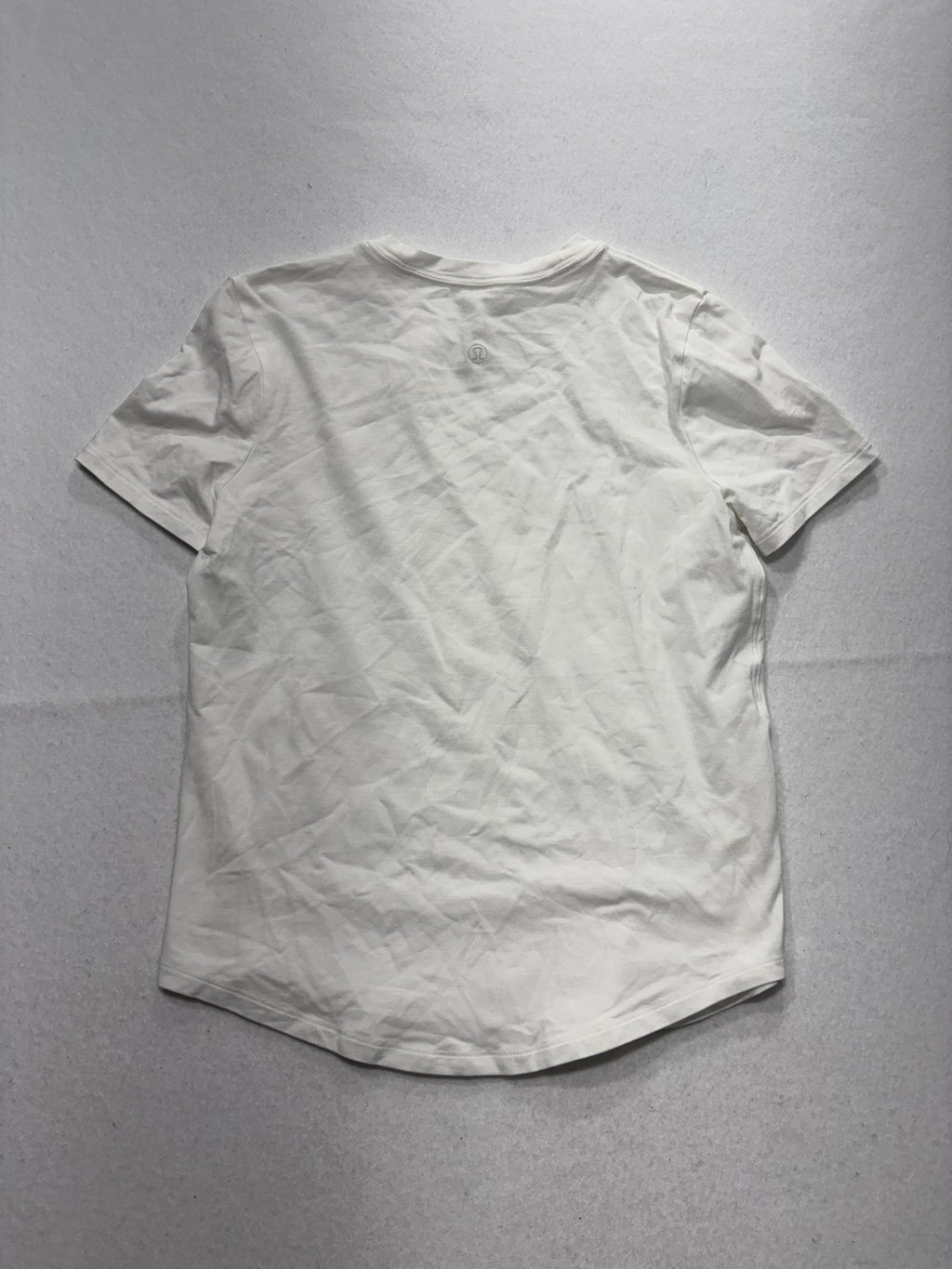 Lululemon Shirt Womens 4 White Crew Neck Short Sleeve Cotton Stretch Tee