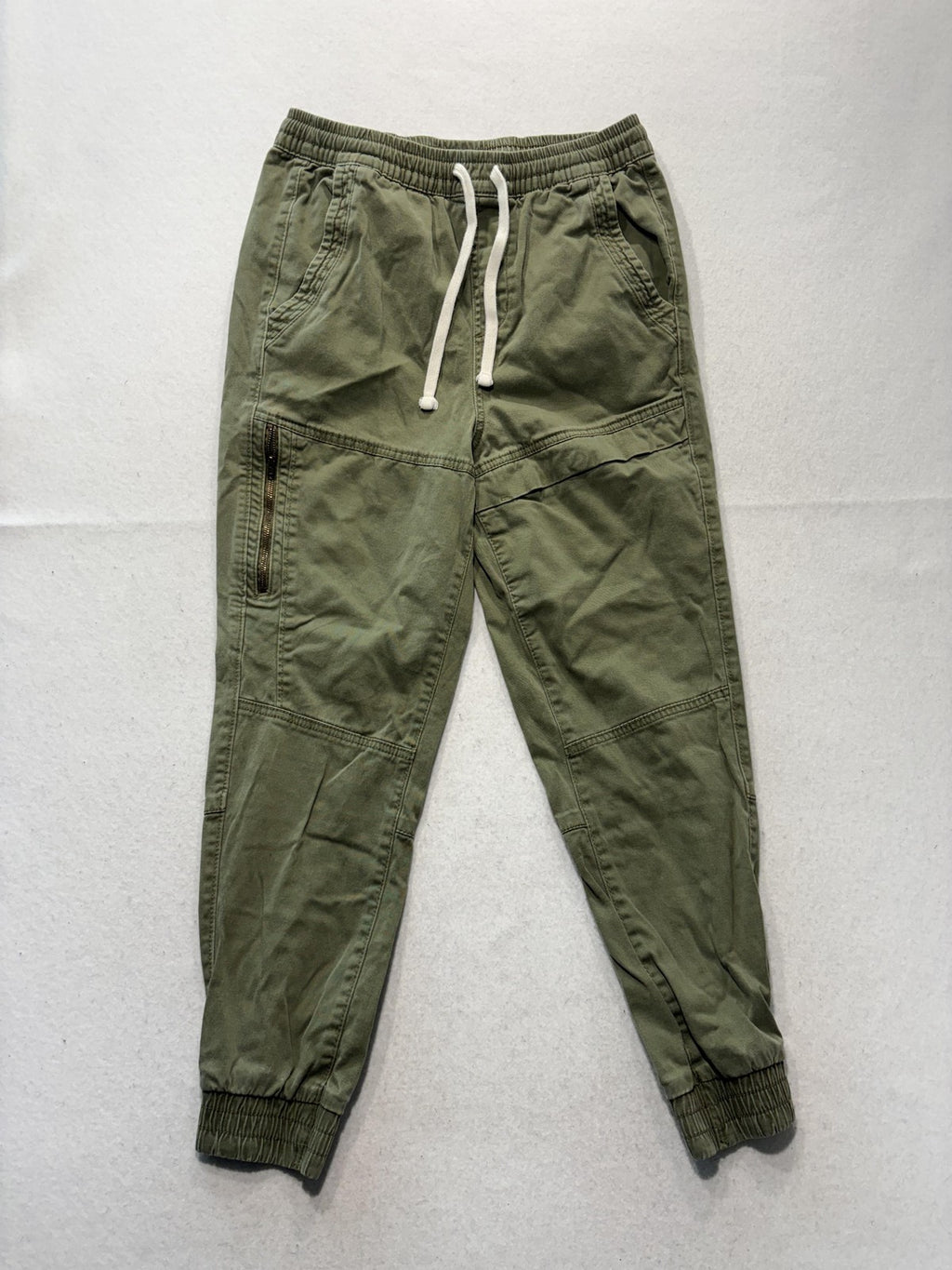 Arizona Jean Co Jogger Pants Mens Small Green Skinny Elastic Waist Cuffed Ankle