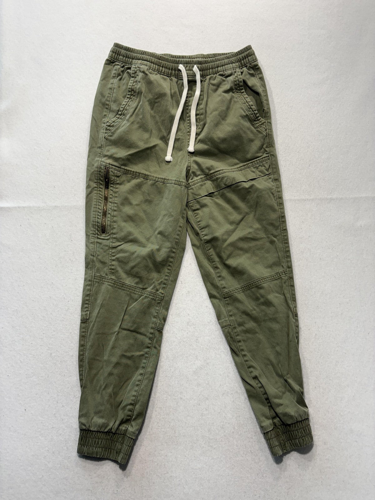 Arizona Jean Co Jogger Pants Mens Small Green Skinny Elastic Waist Cuffed Ankle