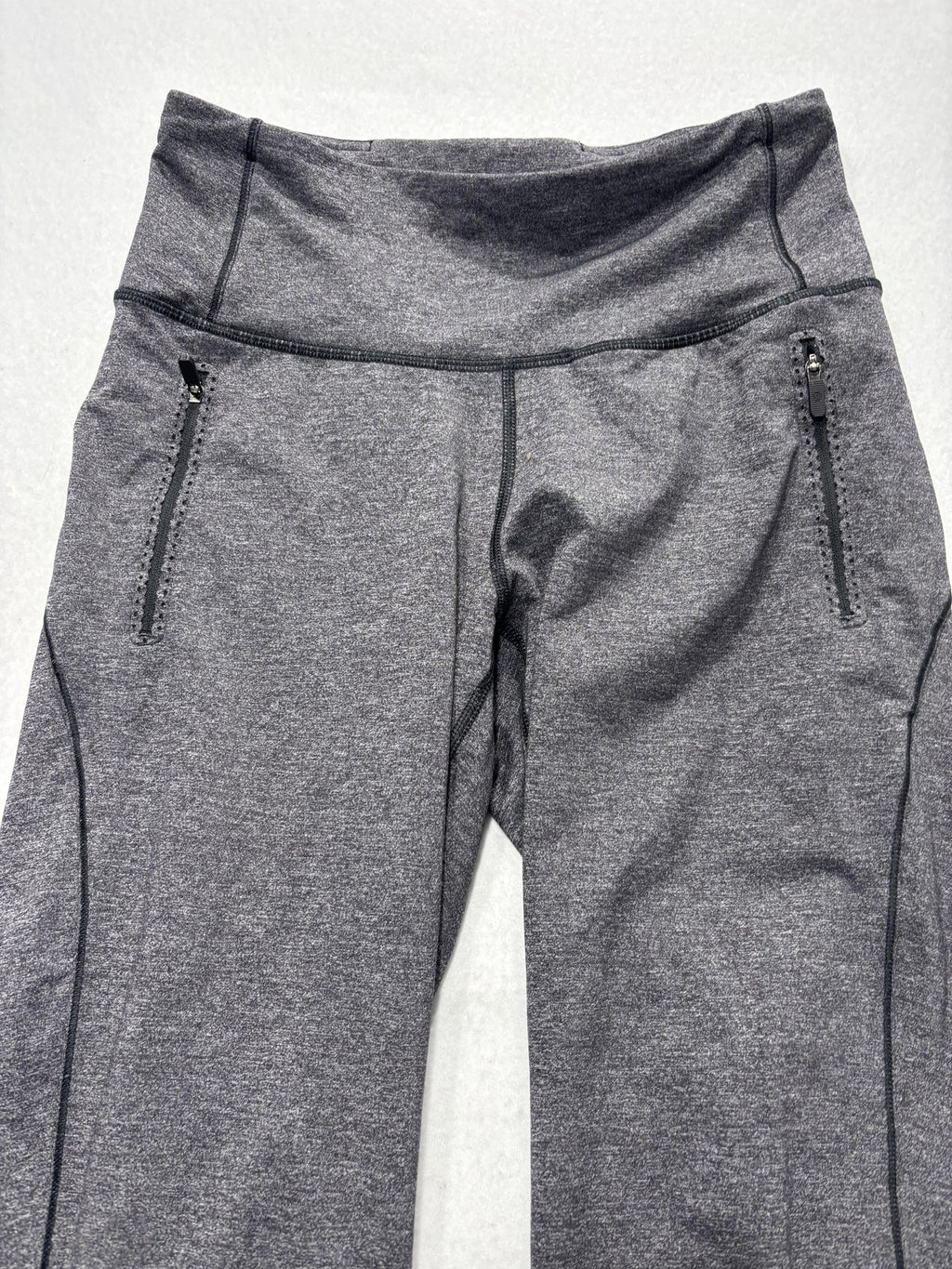 Lululemon Leggings Womens 4 Gray High Rise Zip Pocket 26" Inseam Ankle Running