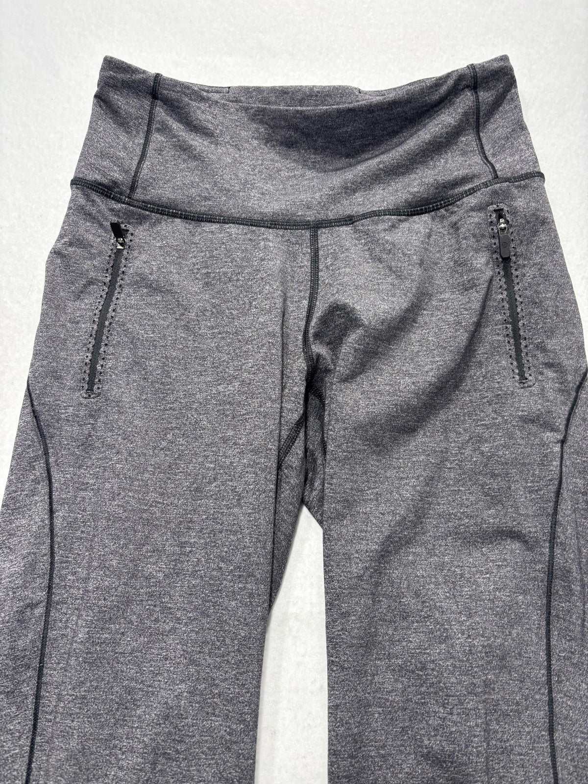Lululemon Leggings Womens 4 Gray High Rise Zip Pocket 26" Inseam Ankle Running