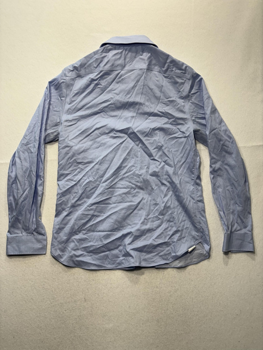 Michael Kors Dress Shirt Mens 40 Blue Geometric LS Slim Fit Airsoft Stretch
