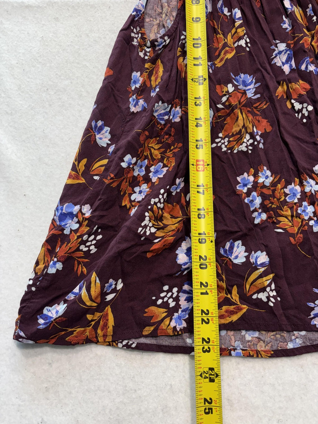 Arizona Jean Co. Blouse Juniors XL Purple Floral Mesh Mock Neck Ruffle Sheer