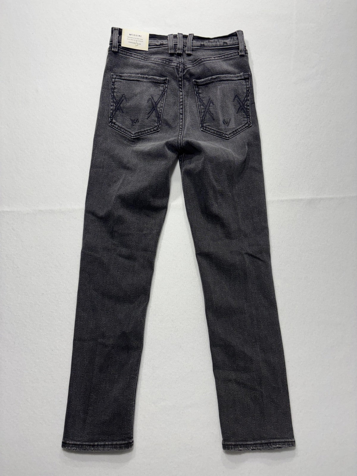 McGuire Bellwoods Vintage Slim Jeans Womens 25 Gray Beaded Rhinestone 25x30