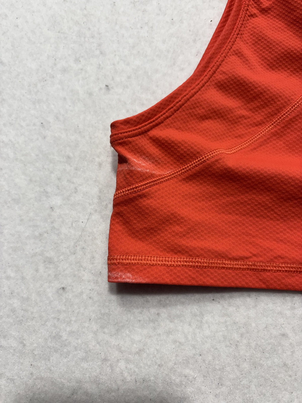 Lululemon Tank Womens 4 Orange Crew Neck Cropped Open Side Athletic Top Running