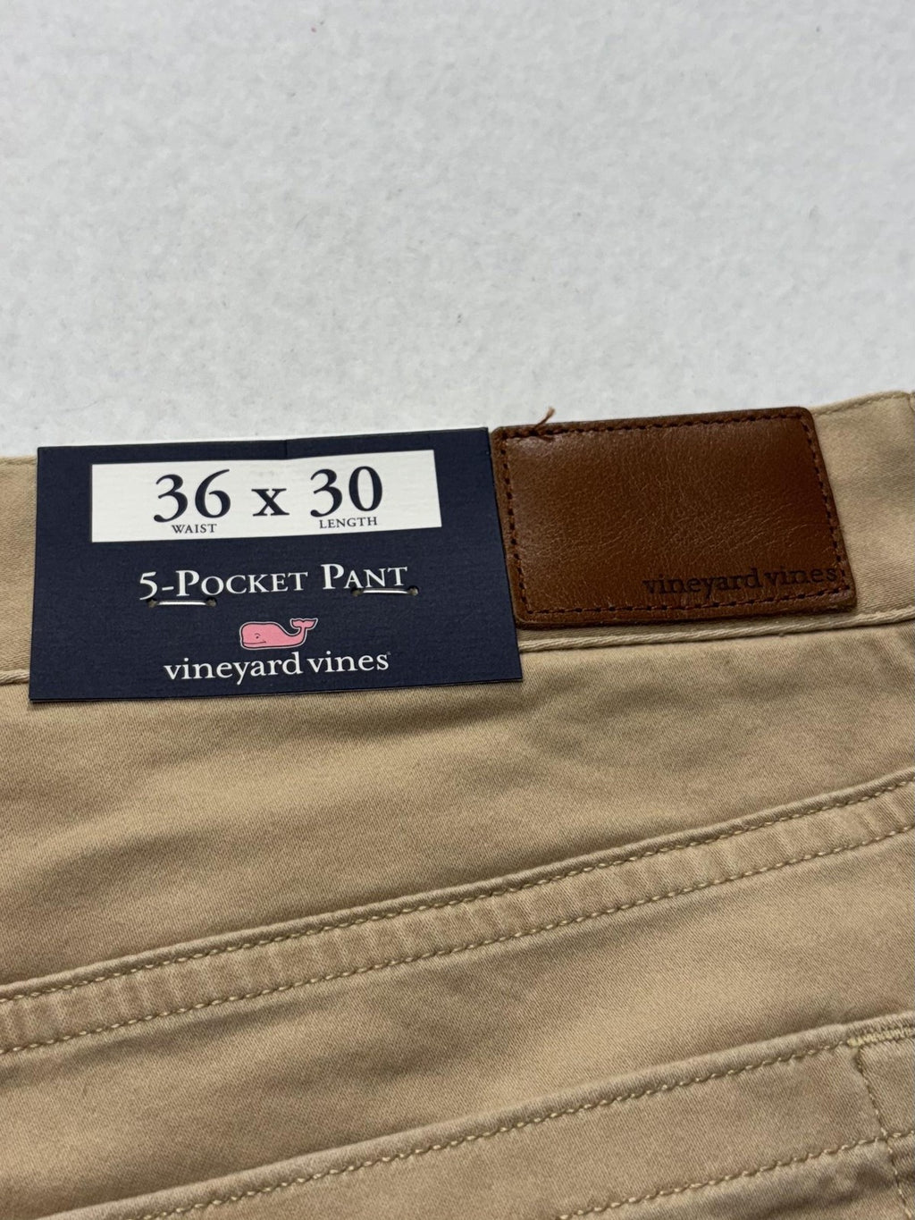 Vineyard Vines Chino Pants Mens 36x30 Beige Leeward Luxe 5-Pocket Stretch Casual