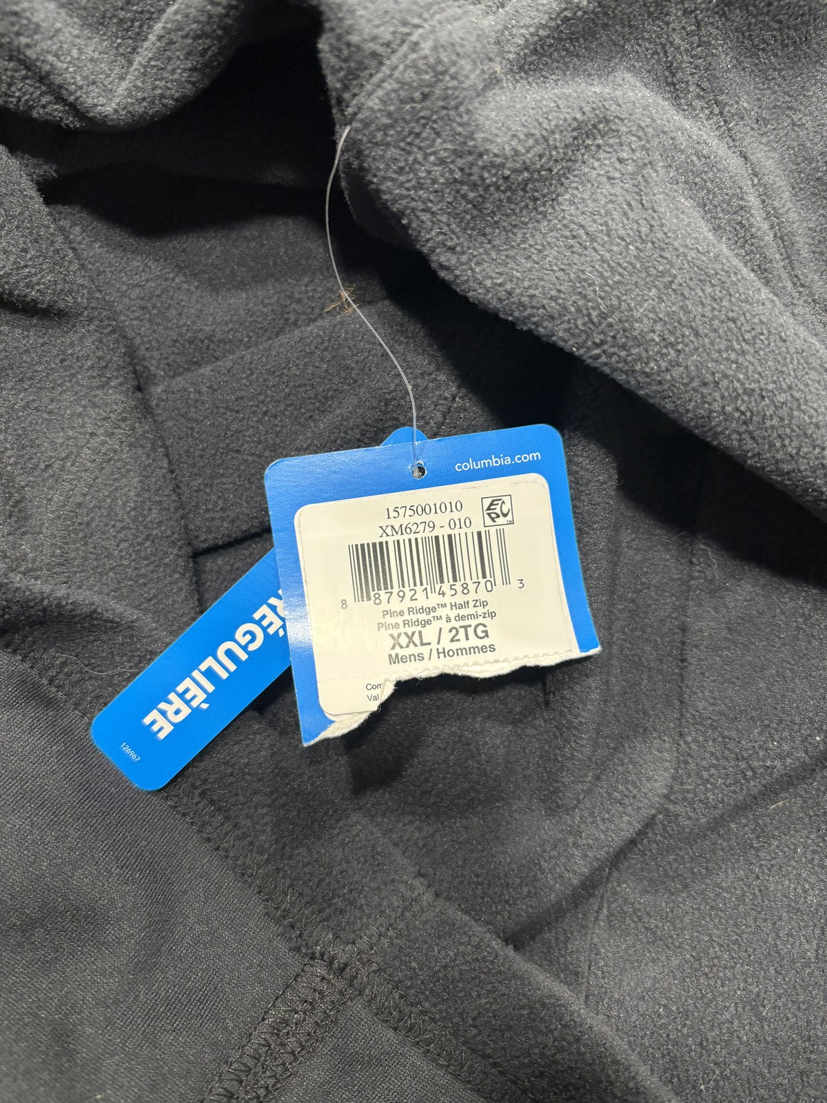Columbia Pullover Mens 2XL Gray Pine Ridge Fleece 1/4 Zip Mock Neck Outdoor