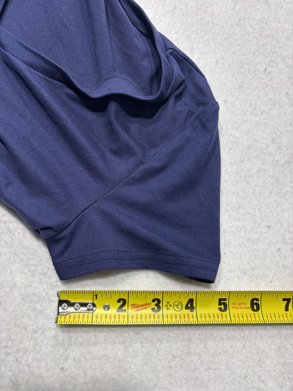 Blue V Neck Short Sleeve Stretch Tee Basic Casual Shirt Womens Medium C187VOV65