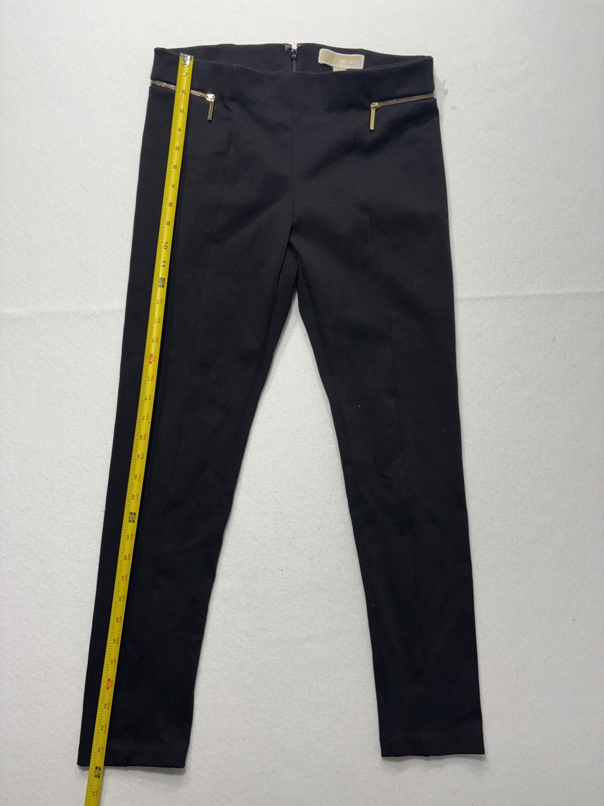MICHAEL Michael Kors Pants Womens 6 Black Ponte Slim Ankle Zip Pocket Stretch