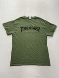 Thrasher Shirt Mens Medium Green Skateboard Magazine Logo Graphic Tee Streetwear