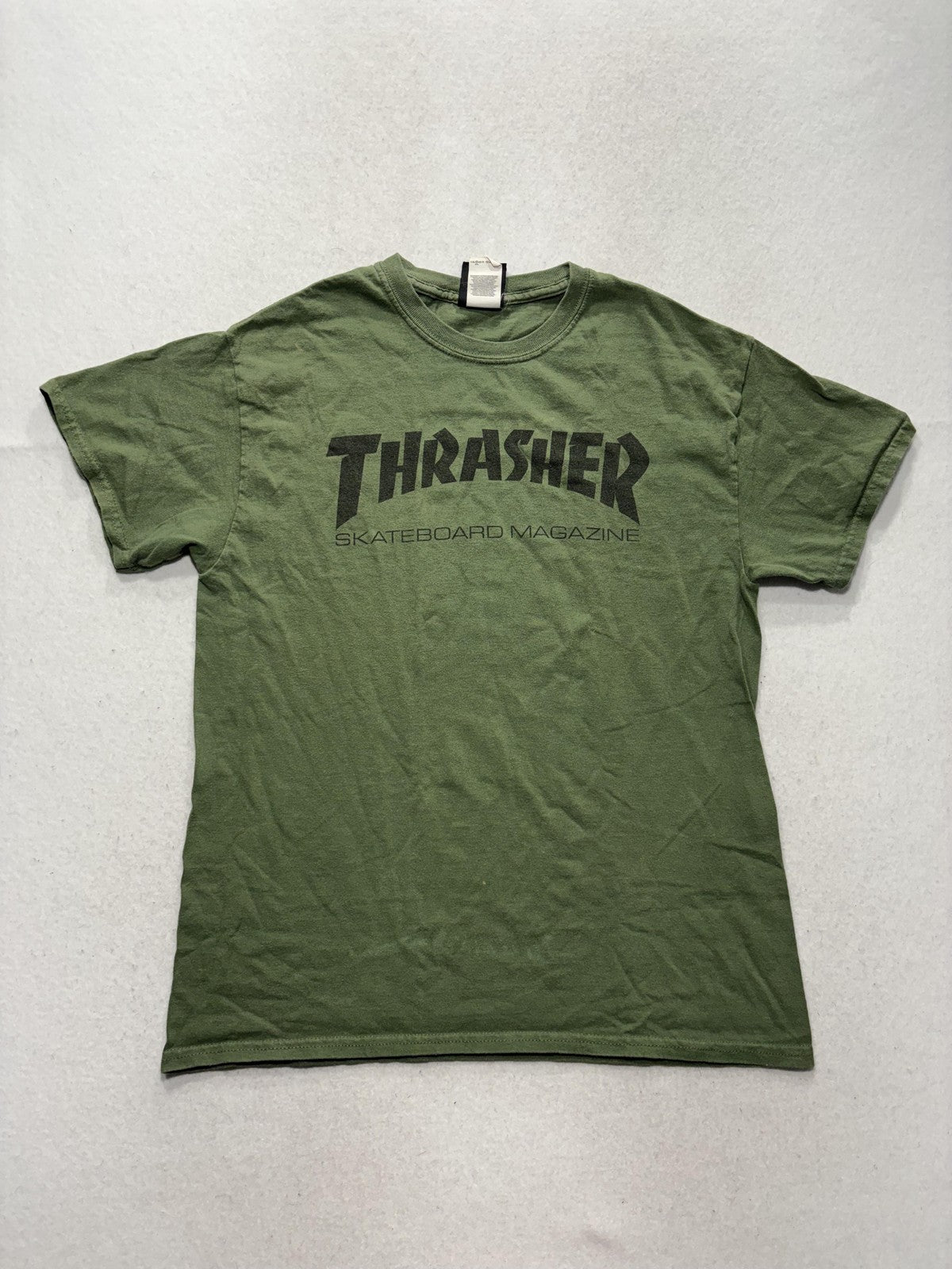 Thrasher Shirt Mens Medium Green Skateboard Magazine Logo Graphic Tee Streetwear
