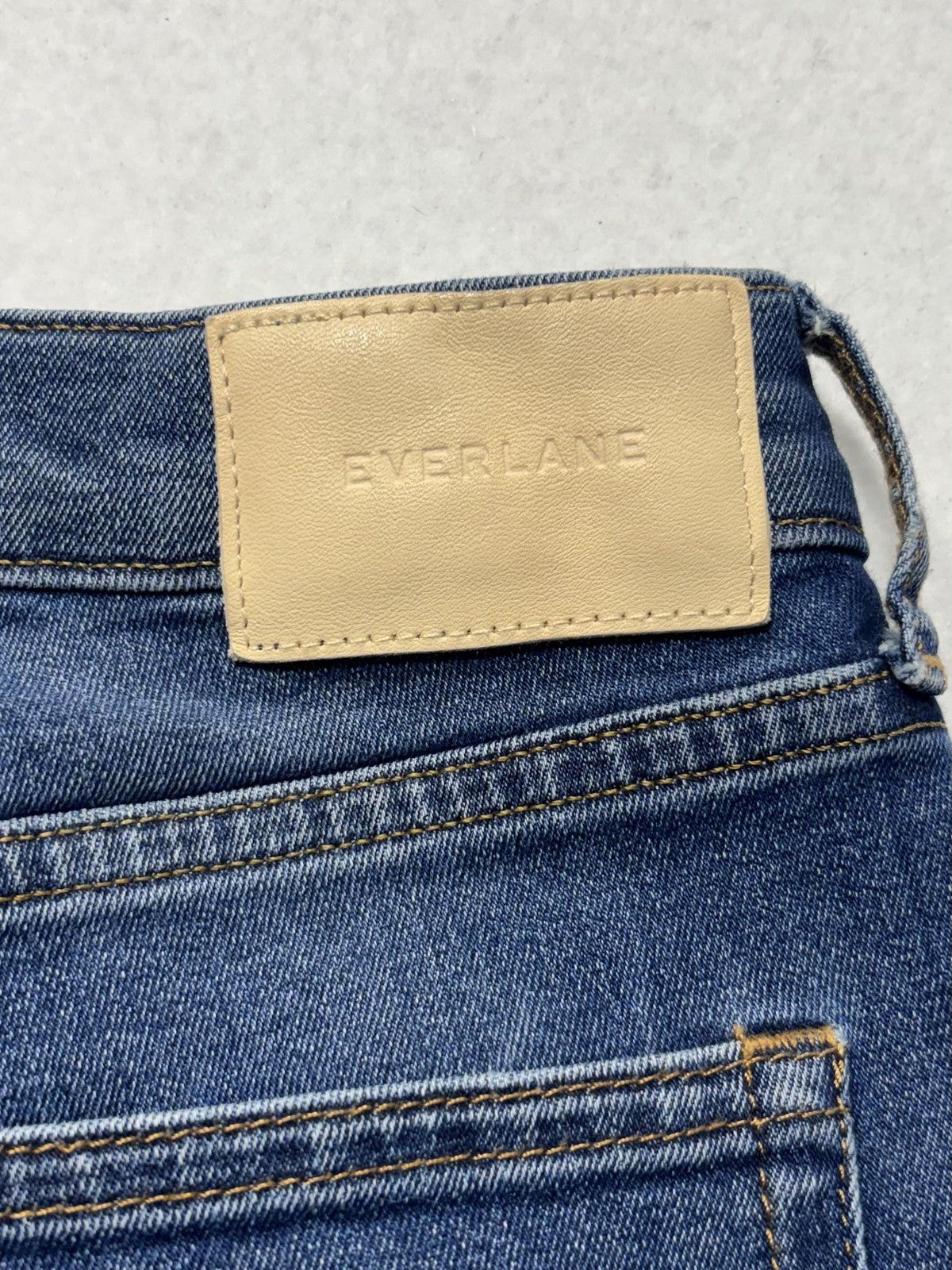 Everlane Jeans Womens 25 Ankle Blue High Rise Skinny Stretch Raw Hem 25x27