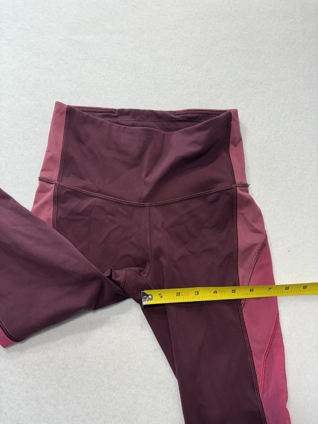Lululemon Leggings Womens 4 Red Colorblock High Rise Crop 23.5" Inseam Stretch