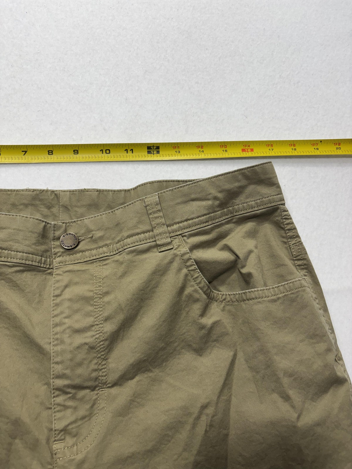 Columbia Khaki Pants Mens 34x30 Green Regular Fit Canvas Stretch Casual Outdoor