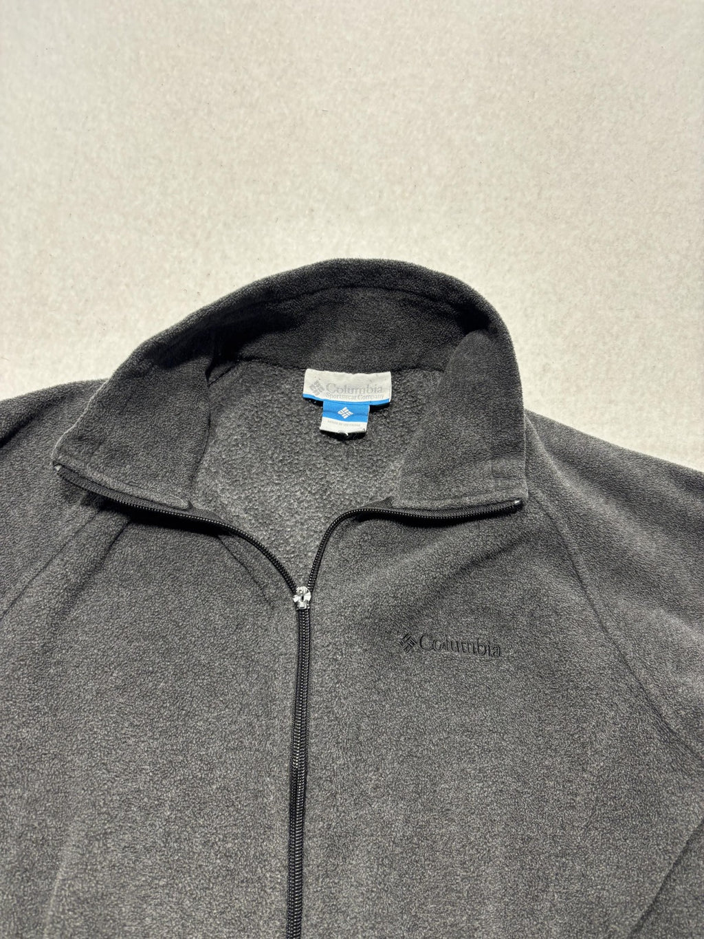 Columbia Jacket Womens S Gray Fleece Full Zip Stand Collar Pockets Soft Outdoor