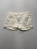 FRAME Le Grand Garcon Boyfriend Denim Shorts White 27 LGGSH470 Frayed Cut Off