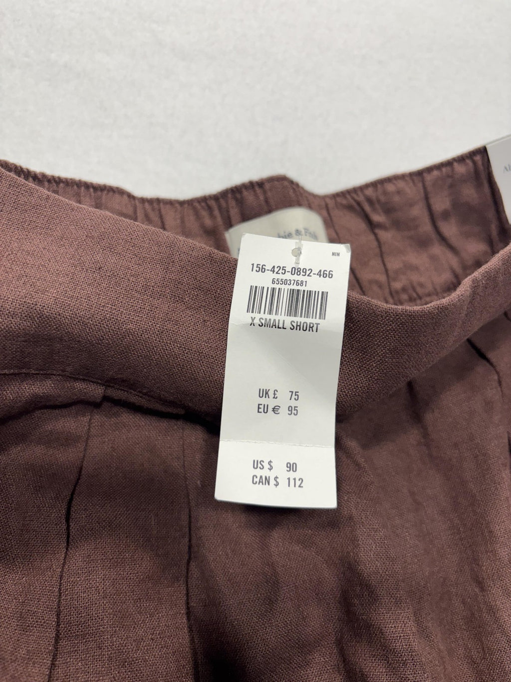 Abercrombie & Fitch Dress Pants Womens XS Short Brown Linen Wide Leg Pull On