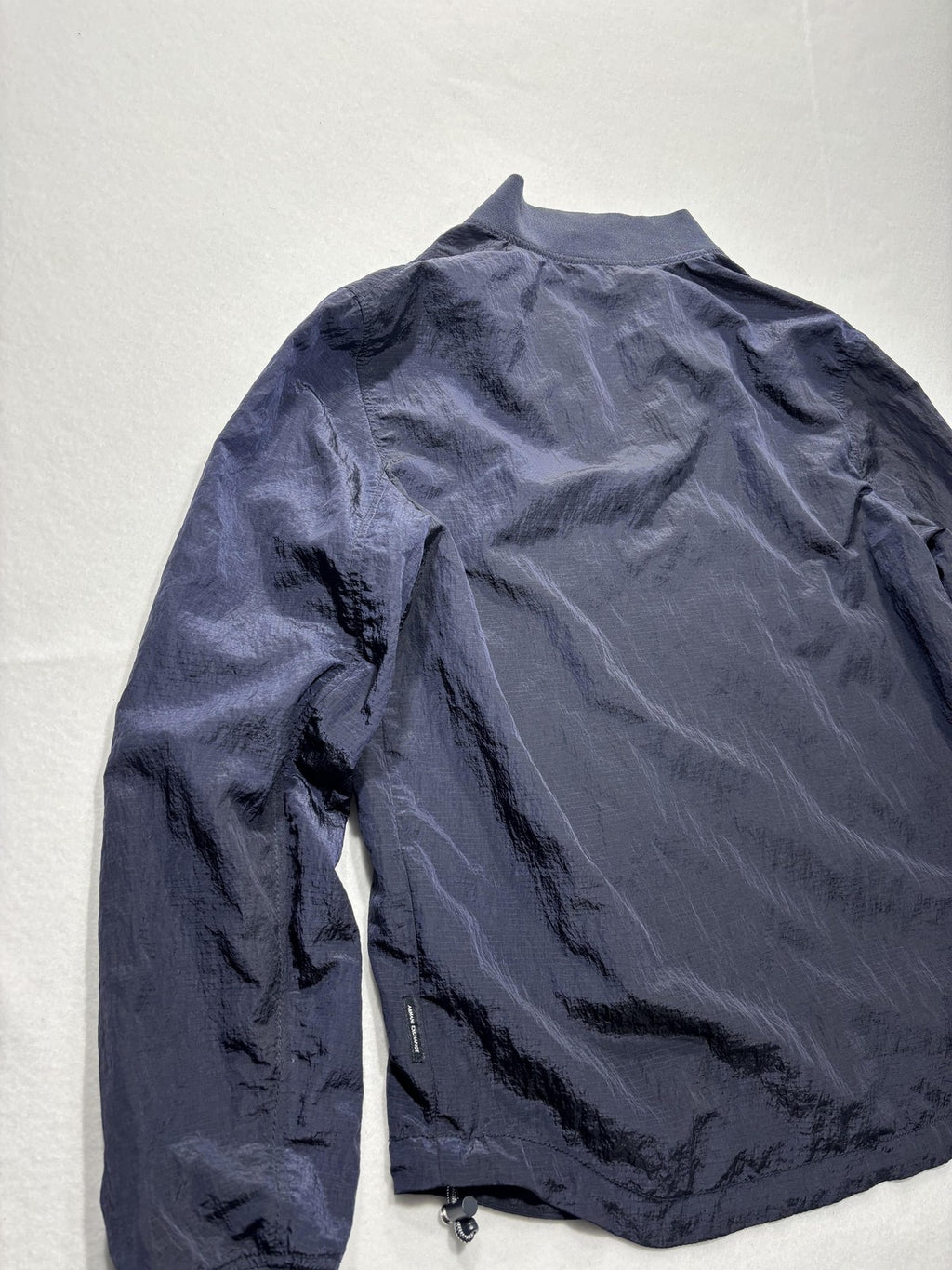 Armani Exchange Jacket Mens XL Blue Nylon Bomber Full Zip Lightweight Casual