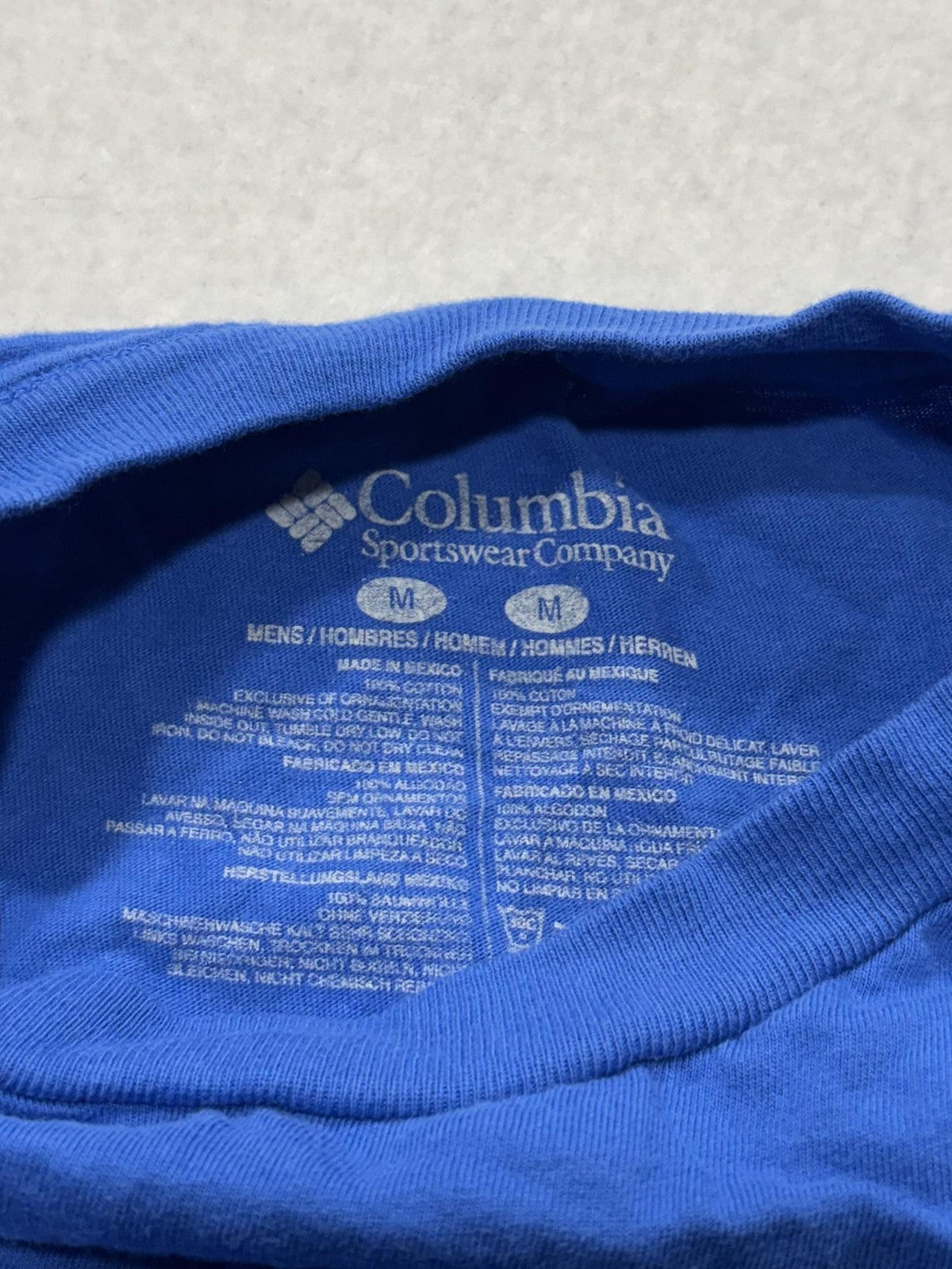 Columbia Shirt Mens Medium Blue Desert Cactus Graphic Tee Cotton Outdoor Hiking